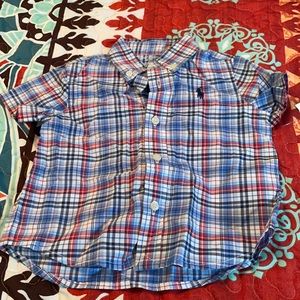 Ralph Lauren 6 month Polo Plaid Button Up-  new